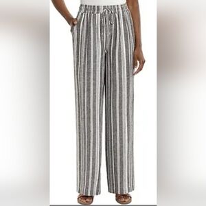 Briggs New York Gray and White Wide Leg Pants